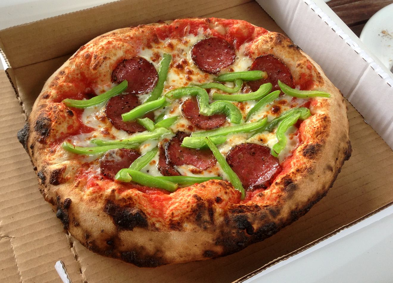 Pizza in a box. Delivery for a neighbor.