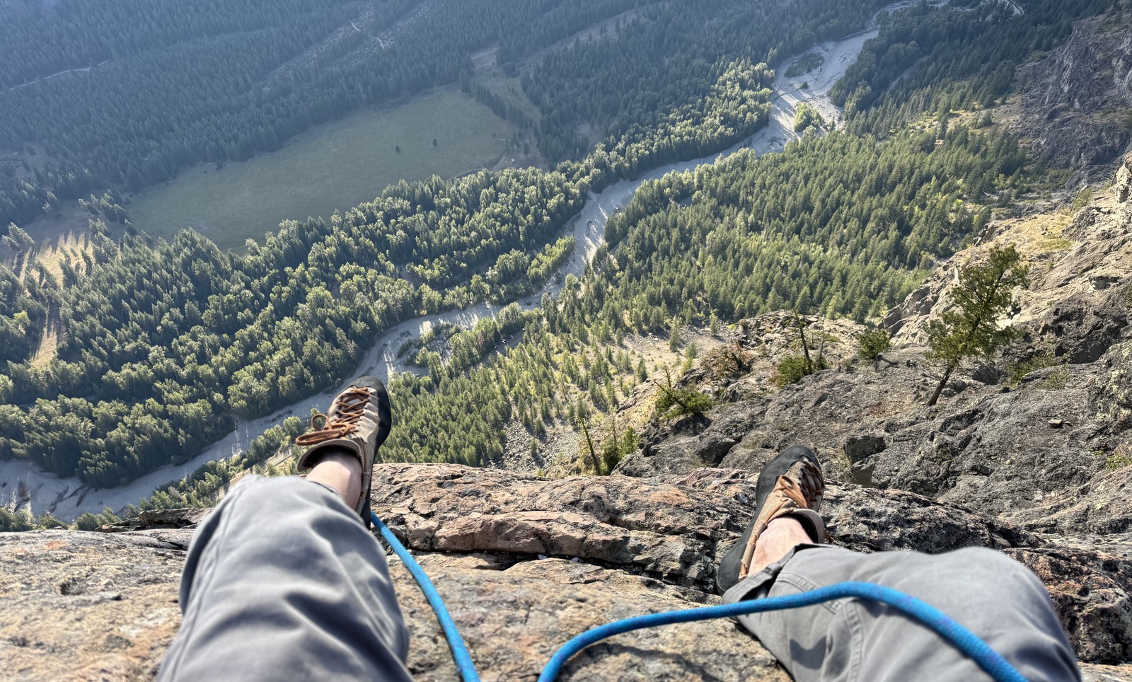 The view from the top of pitch 18 as I belayed Caitlin up.