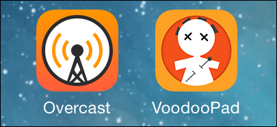 Overcast and VoodooPad icons